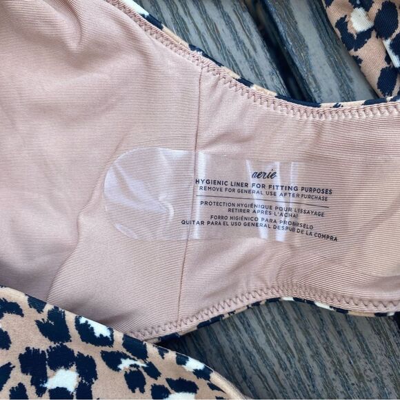 NWT aerie large cheetah print bikini bottom swimsuit brown black - Picture 3 of 5